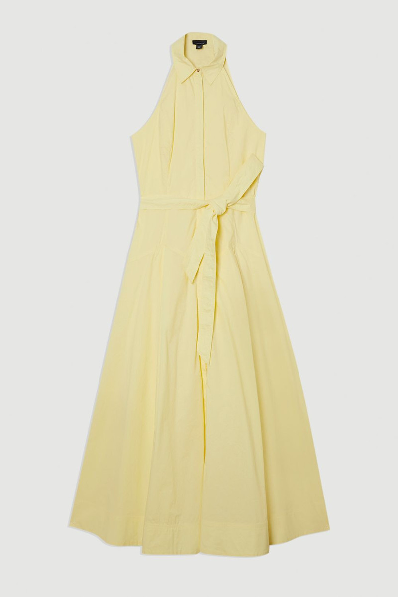 karen millen yellow shirt dress Buy Karen Millen Viscose Linen Woven Belted Shirt Dress In Yellow