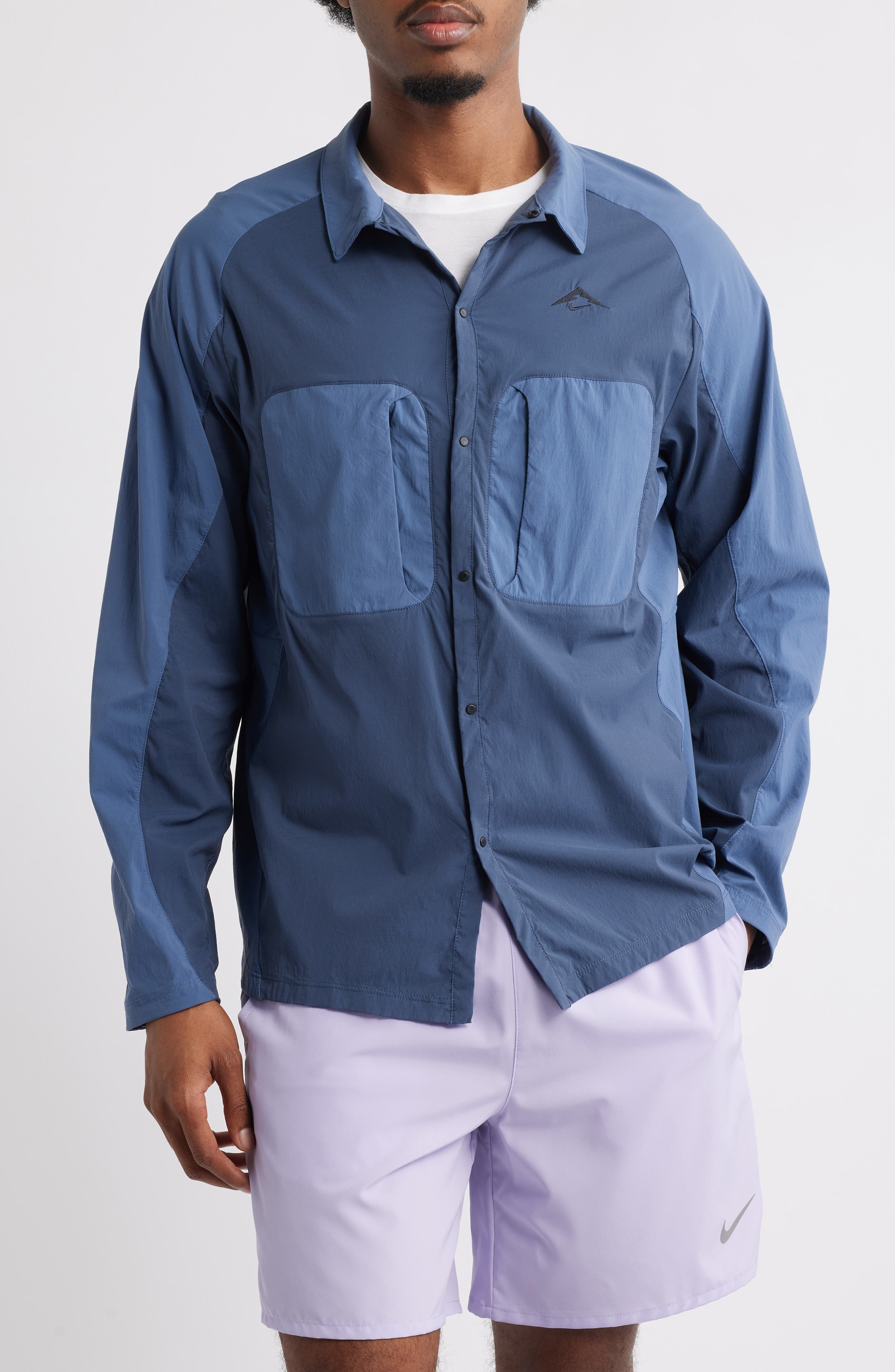 Nike Dri-FIT ADV UV Running Shirt Jacket in Thunder Blue/Diffused Blue at Nordstrom - 4