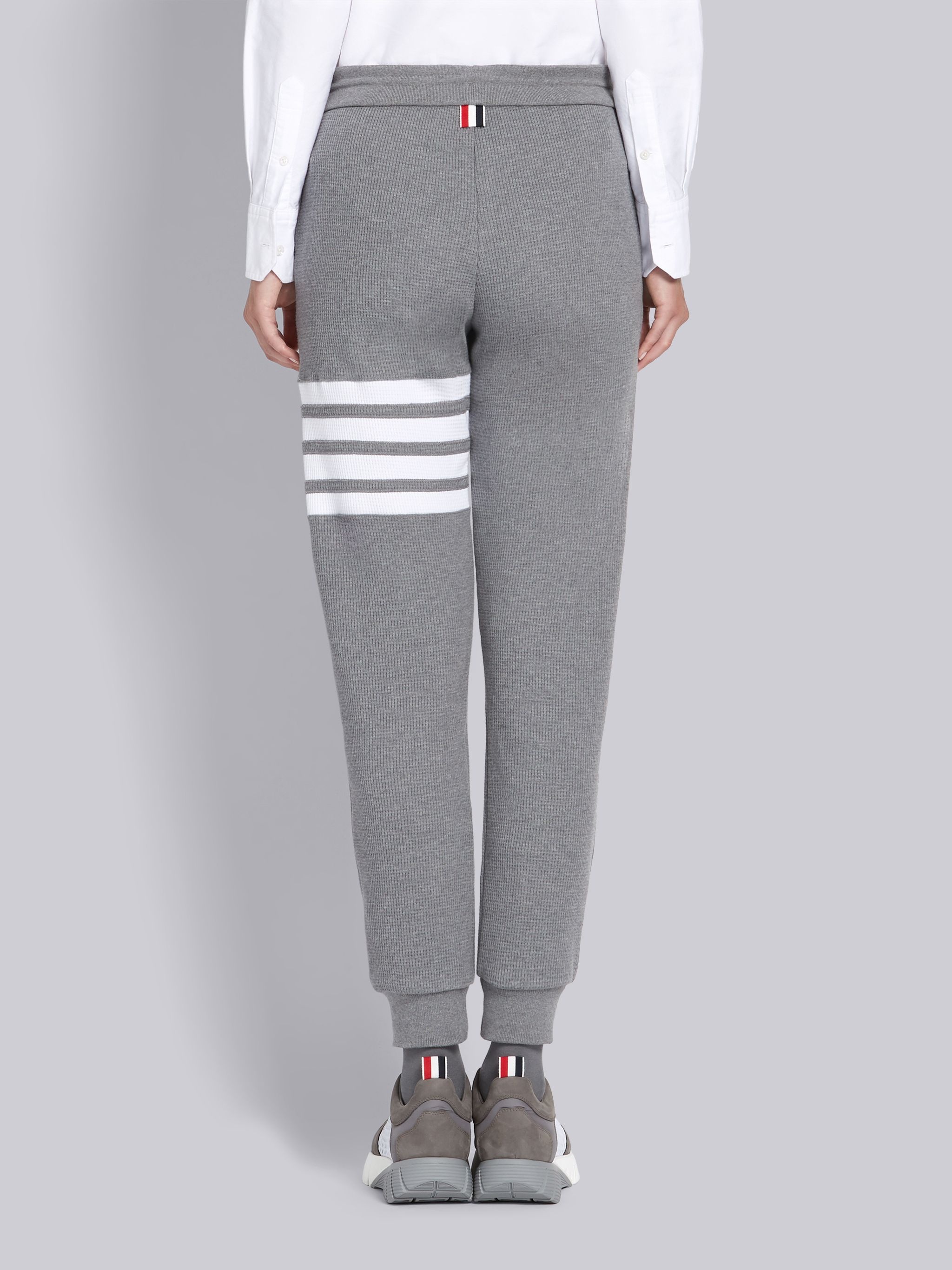 Medium Grey Waffle 4-Bar Sweatpants - 3