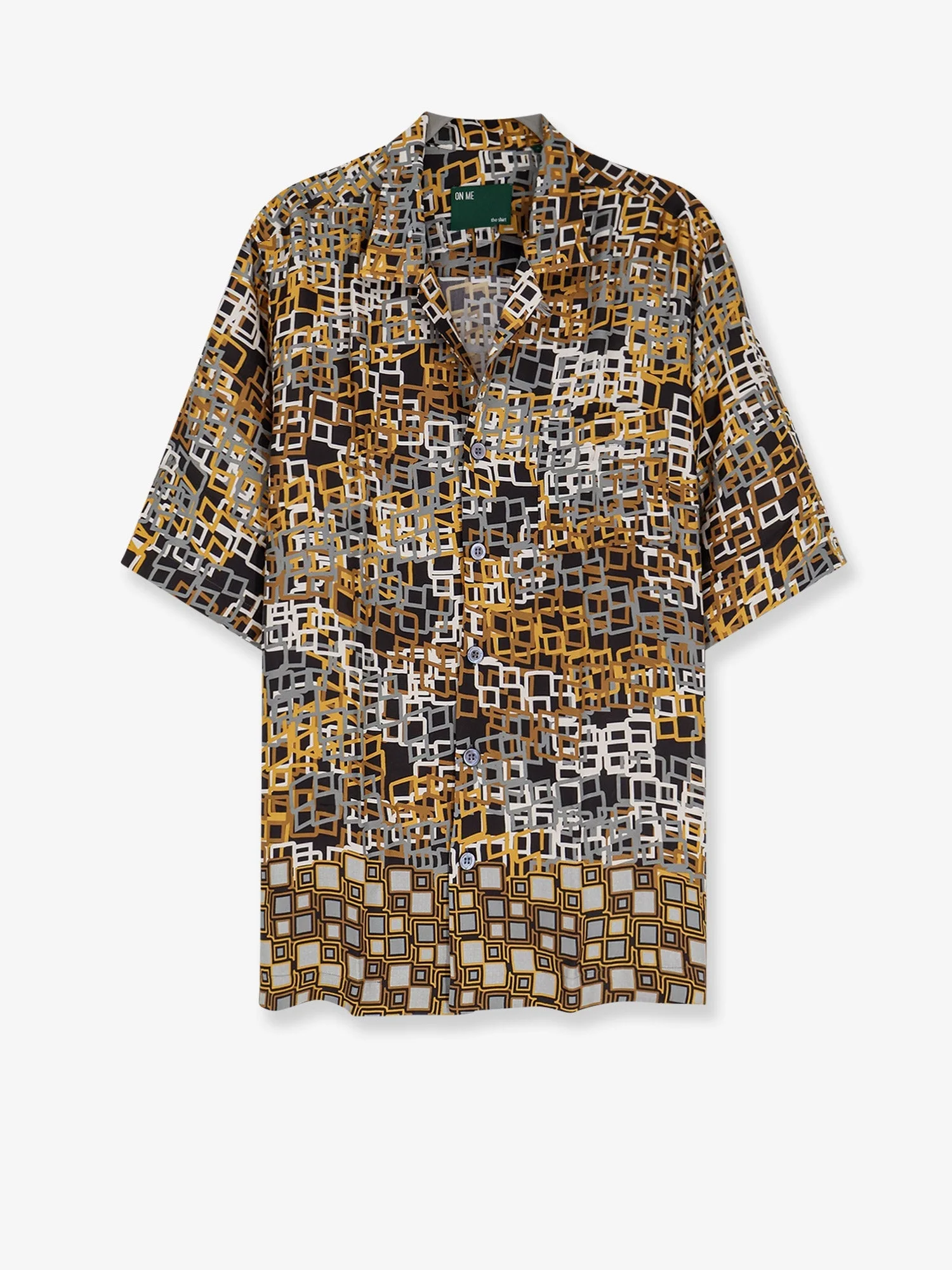 On Me The Shirt Viscose Shirt With Geometric Pattern - 1