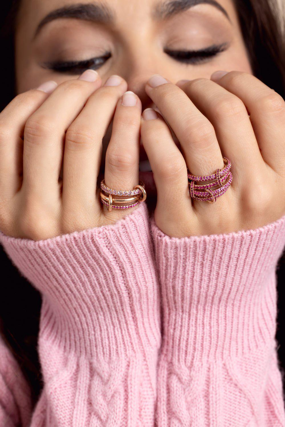 Norah Three Link Ring - Rose Gold - 3