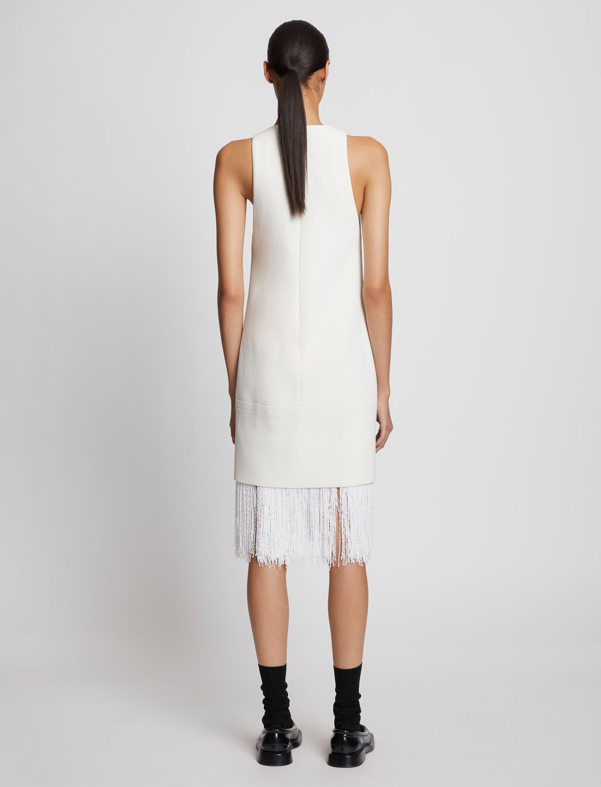 Bi-Stretch Crepe Fringe Dress - 4