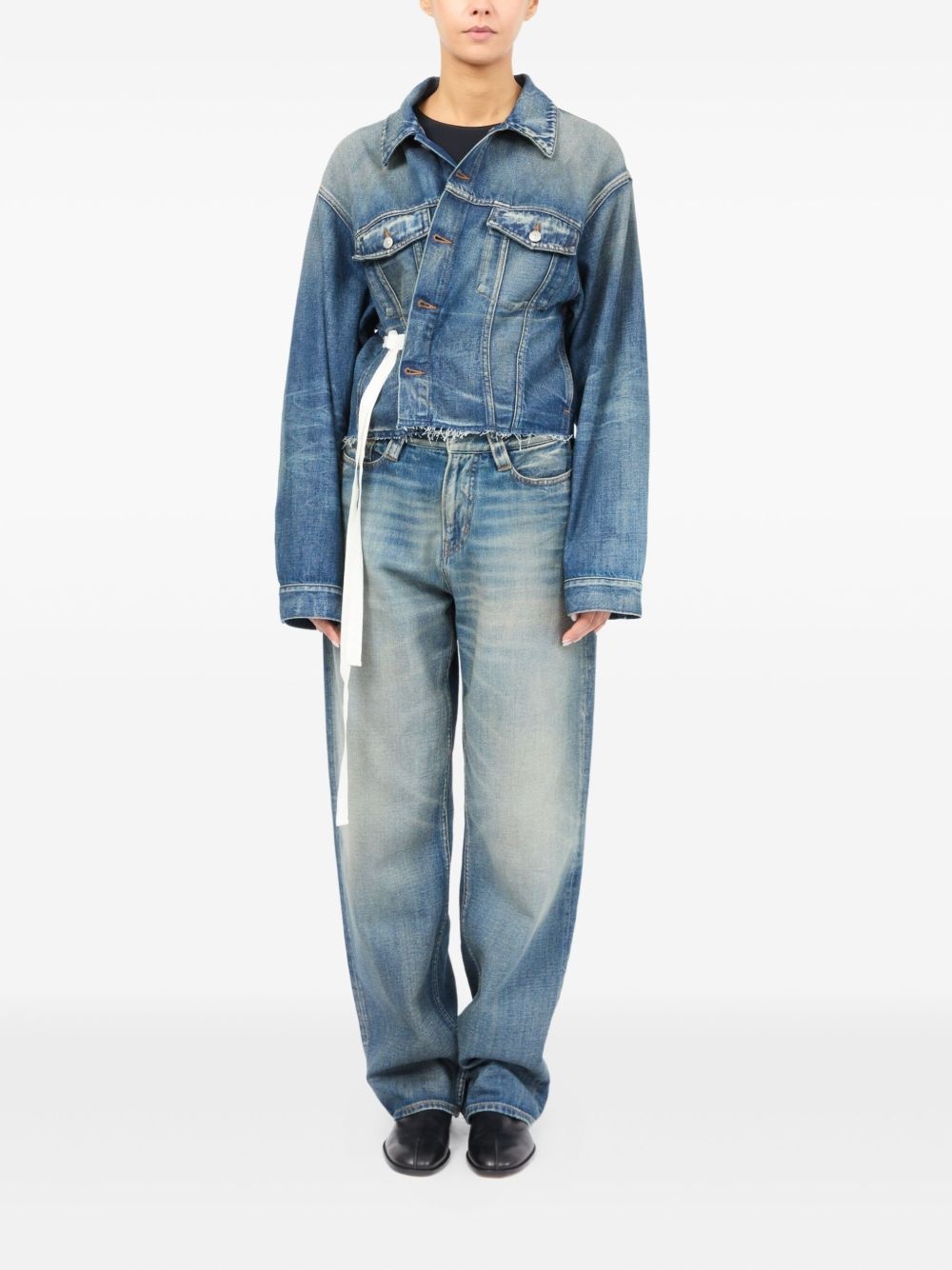 belted denim jacket - 2