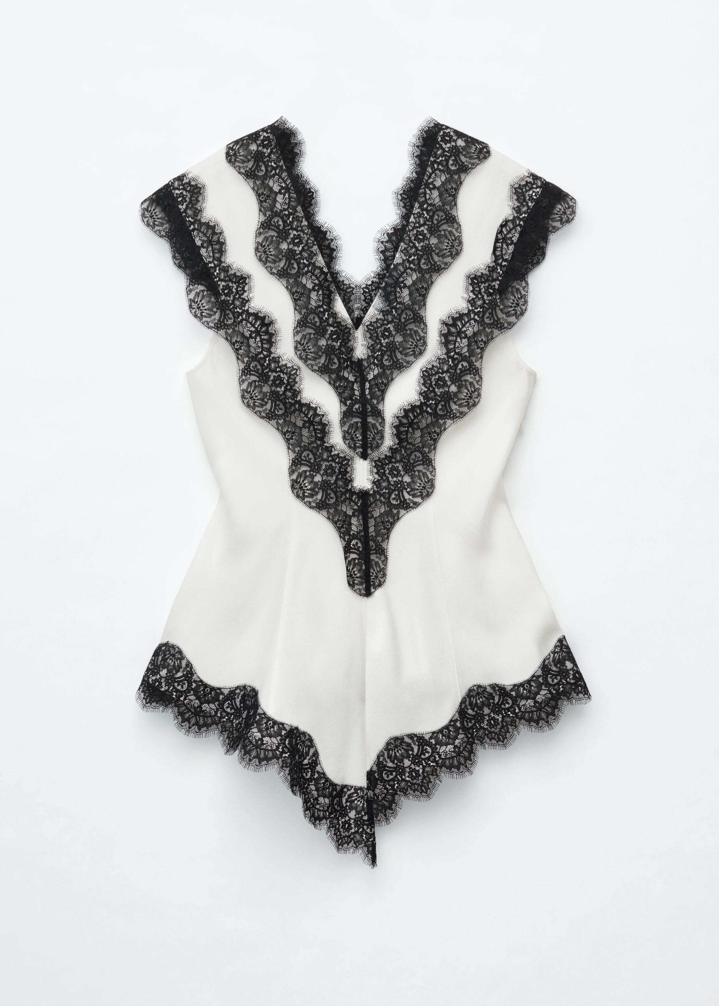 Lace-Trim V-Neck Top - 1
