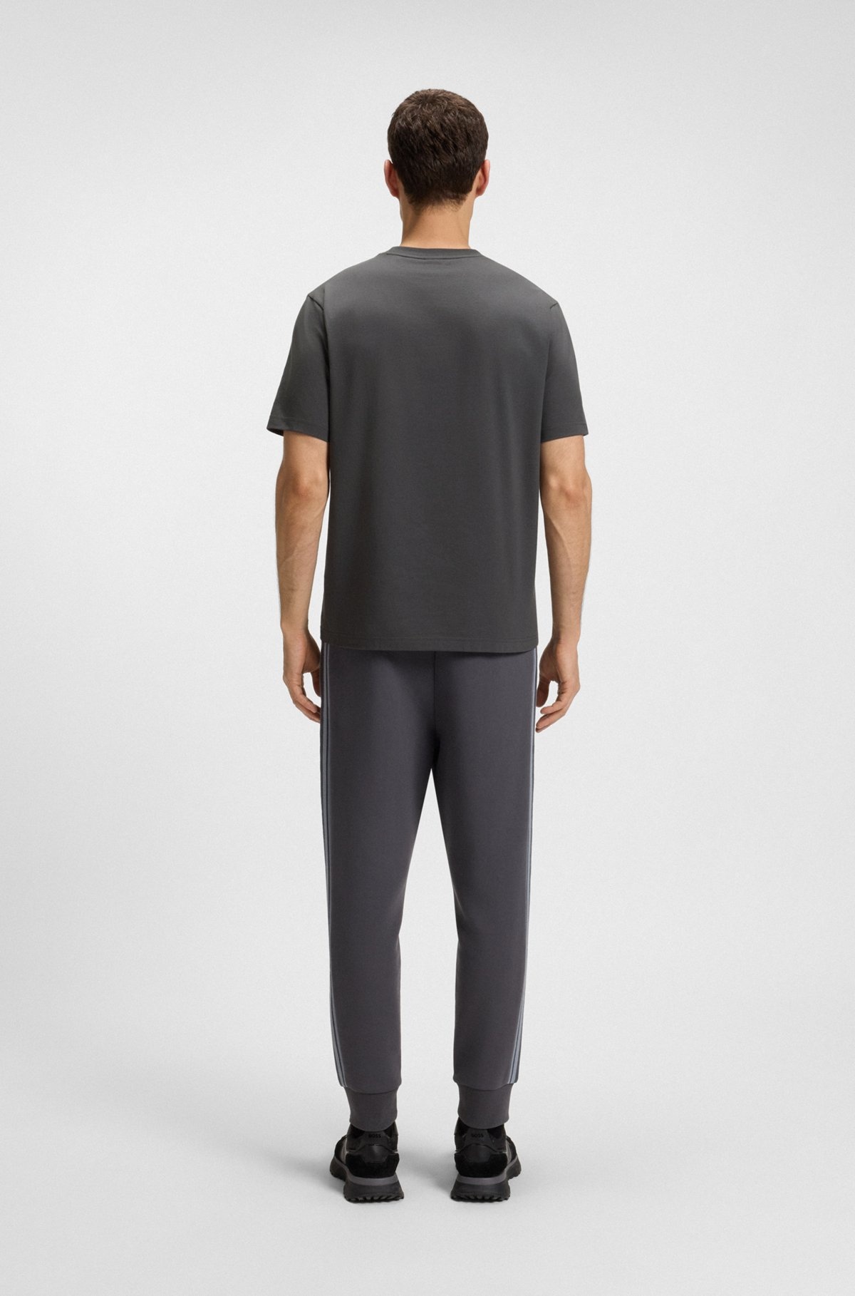 STRETCH-COTTON T-SHIRT WITH GEOMETRIC PRINT - 5