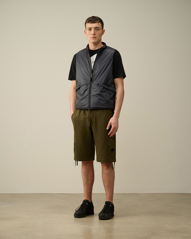 Diagonal Raised Fleece Zipped Pocket Shorts 6