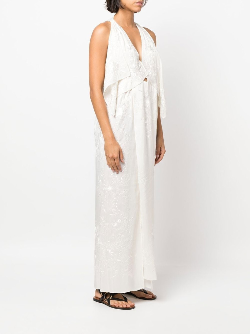 Pomaki floral-embroidered silk dress 3