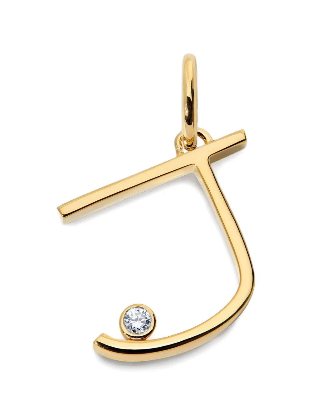 Solitaire diamond initial pendant - 1