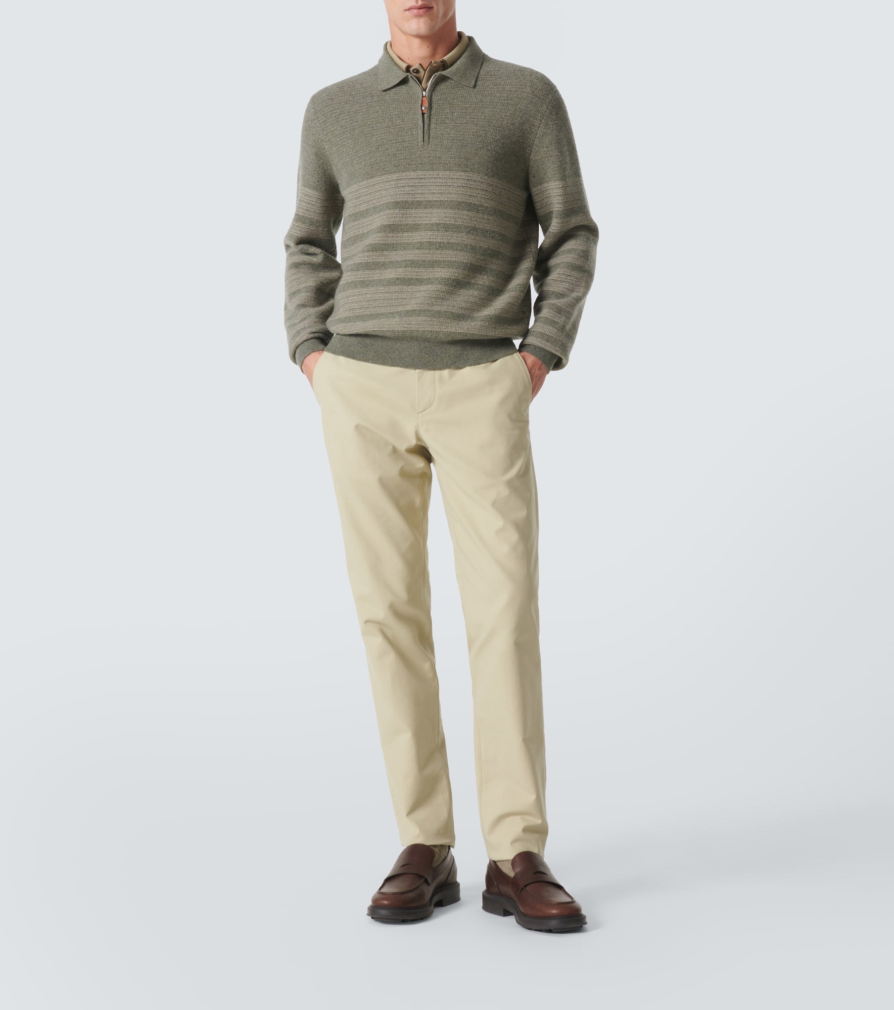 Oggebbio wool and cotton polo sweater - 2