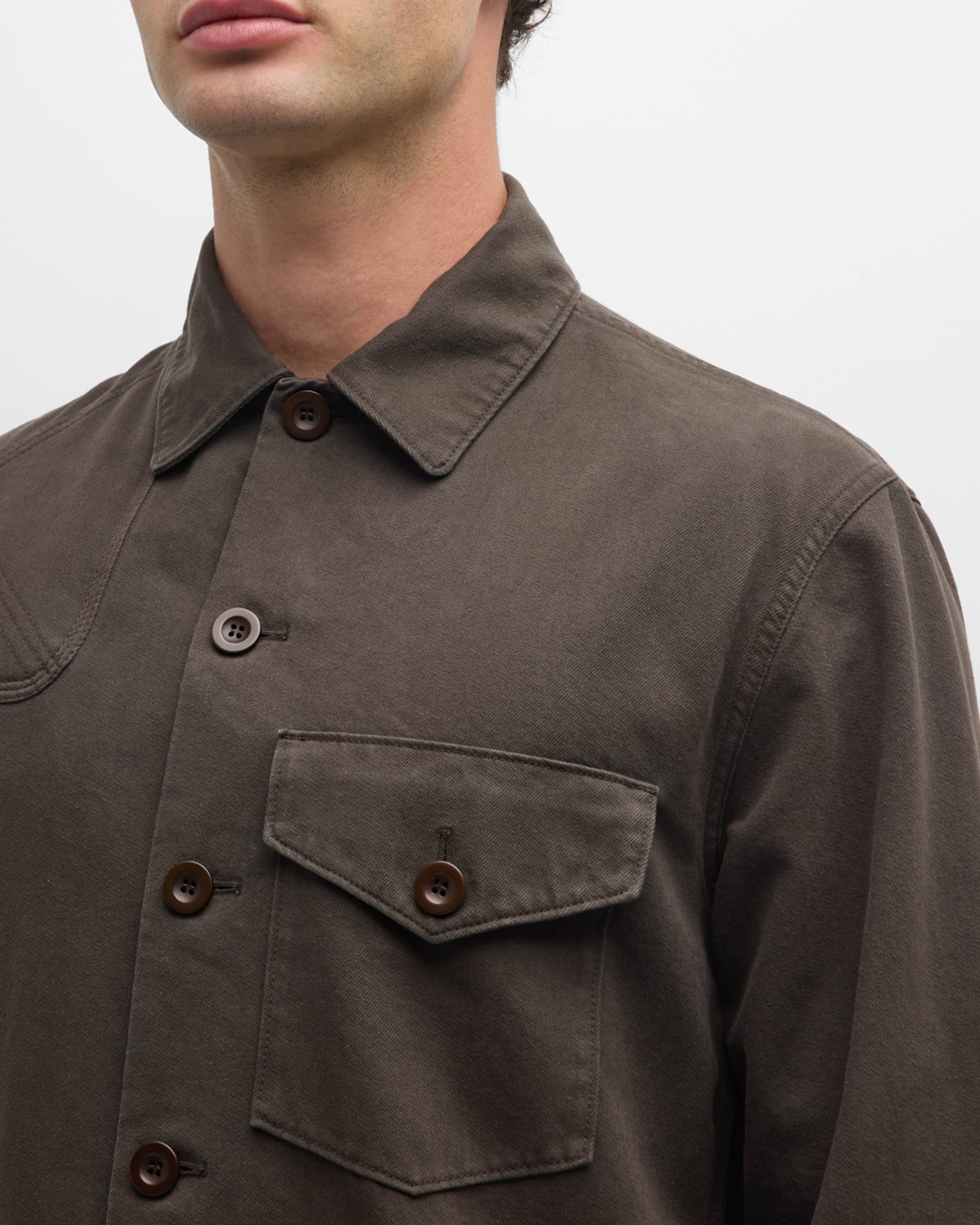 Men's Twill Shirt with Embroidered Patches - 6