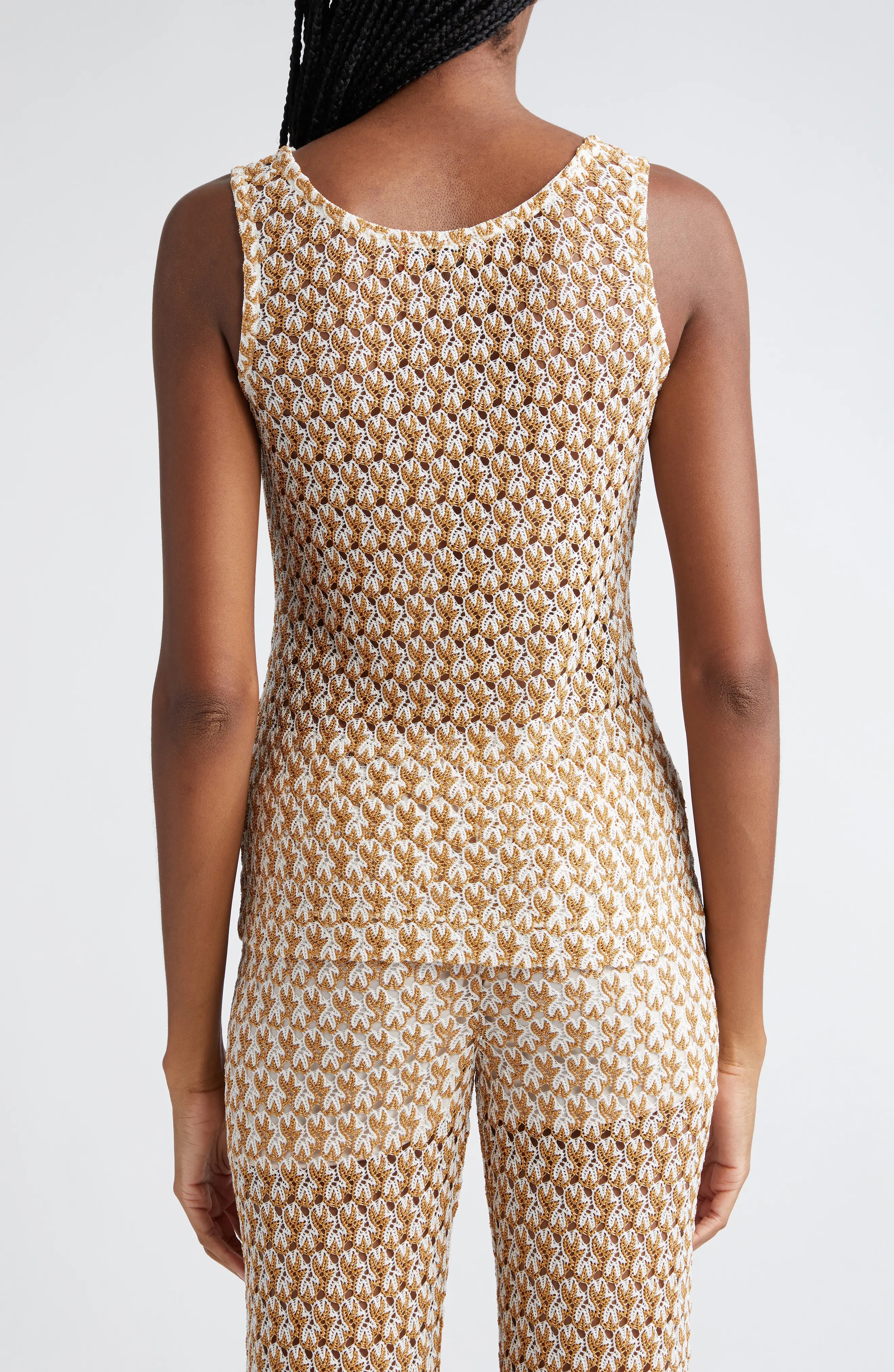 Textured Metallic Knit Tank - 3