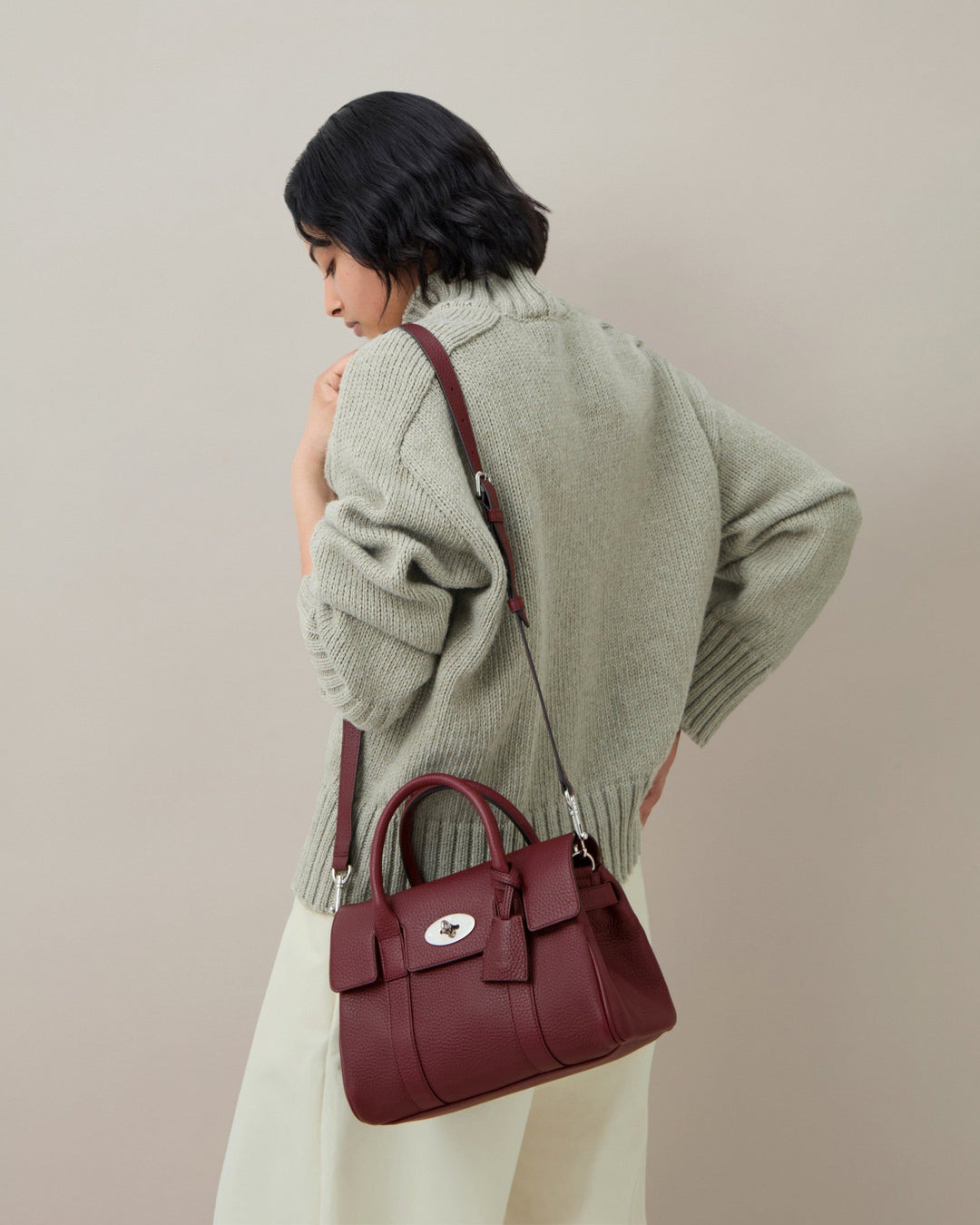 Bayswater Satchel Black Cherry Heavy Grain - 5