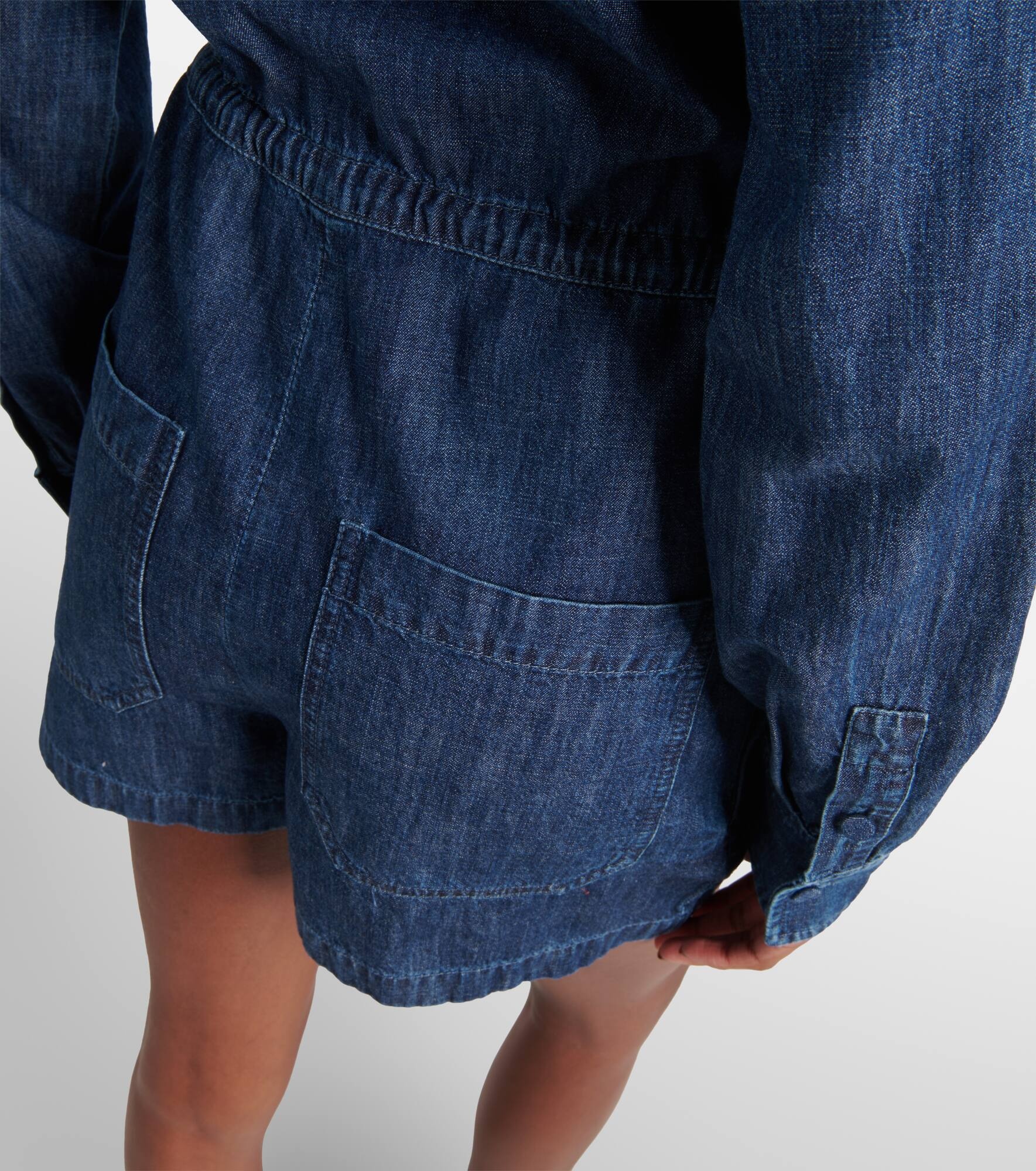 Halterneck denim playsuit - 6