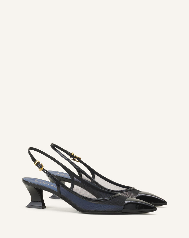 Lanvin NOCTURNE SLINGBACK IN MESH AND PATENT LEATHER outlook