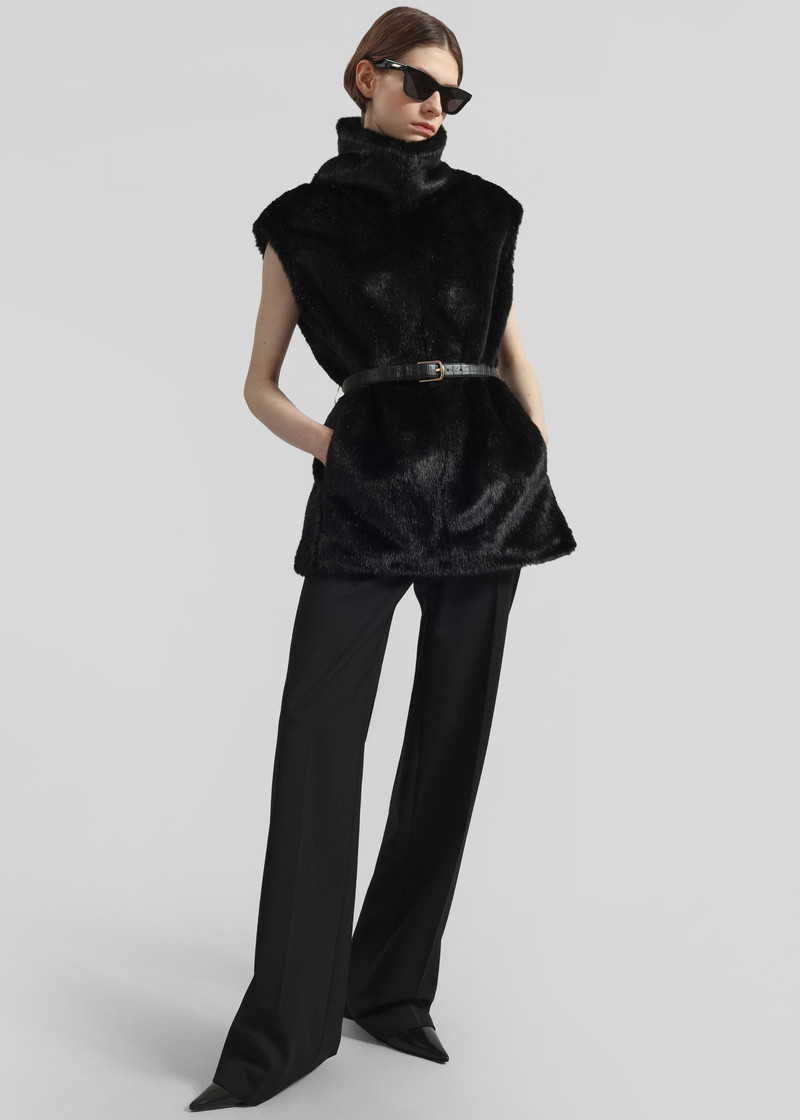 Blaire Funnel Neck Top - Black 1