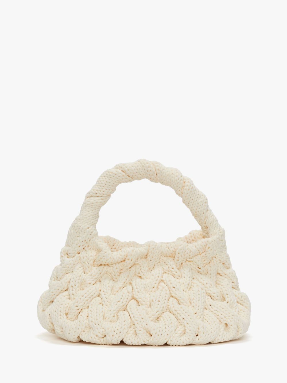 CABLE KNIT BAG - KNITTED TOP HANDLE BAG - 4