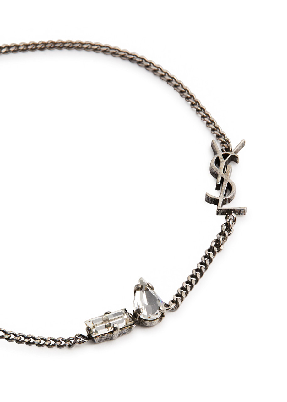 Saint Laurent Cassandre Embellished Chain Bracelet - 4