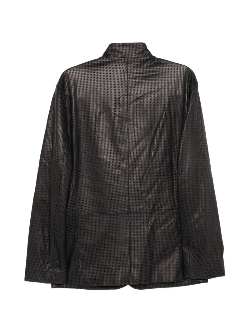 GIORGIO ARMANI perforated leather jacket outlook