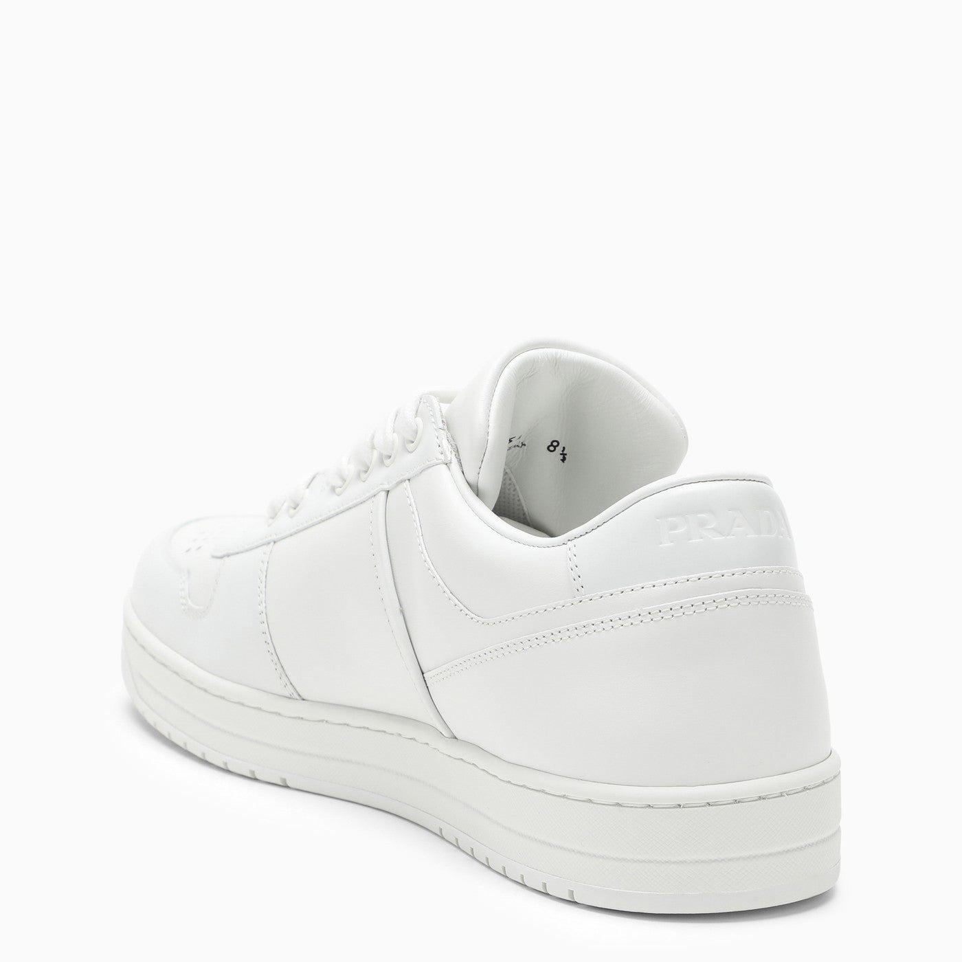 Prada Men White Leather Downtown Sneakers - 5