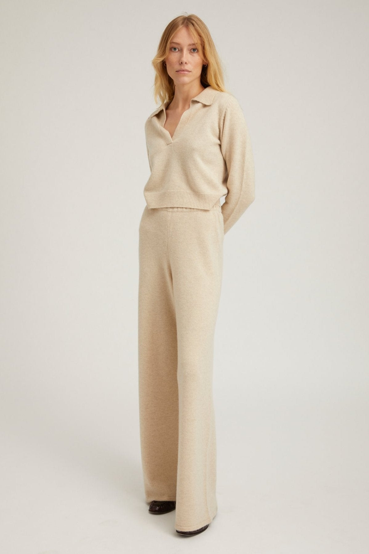 OYSTER CASHMERE EASY PANTS - 3