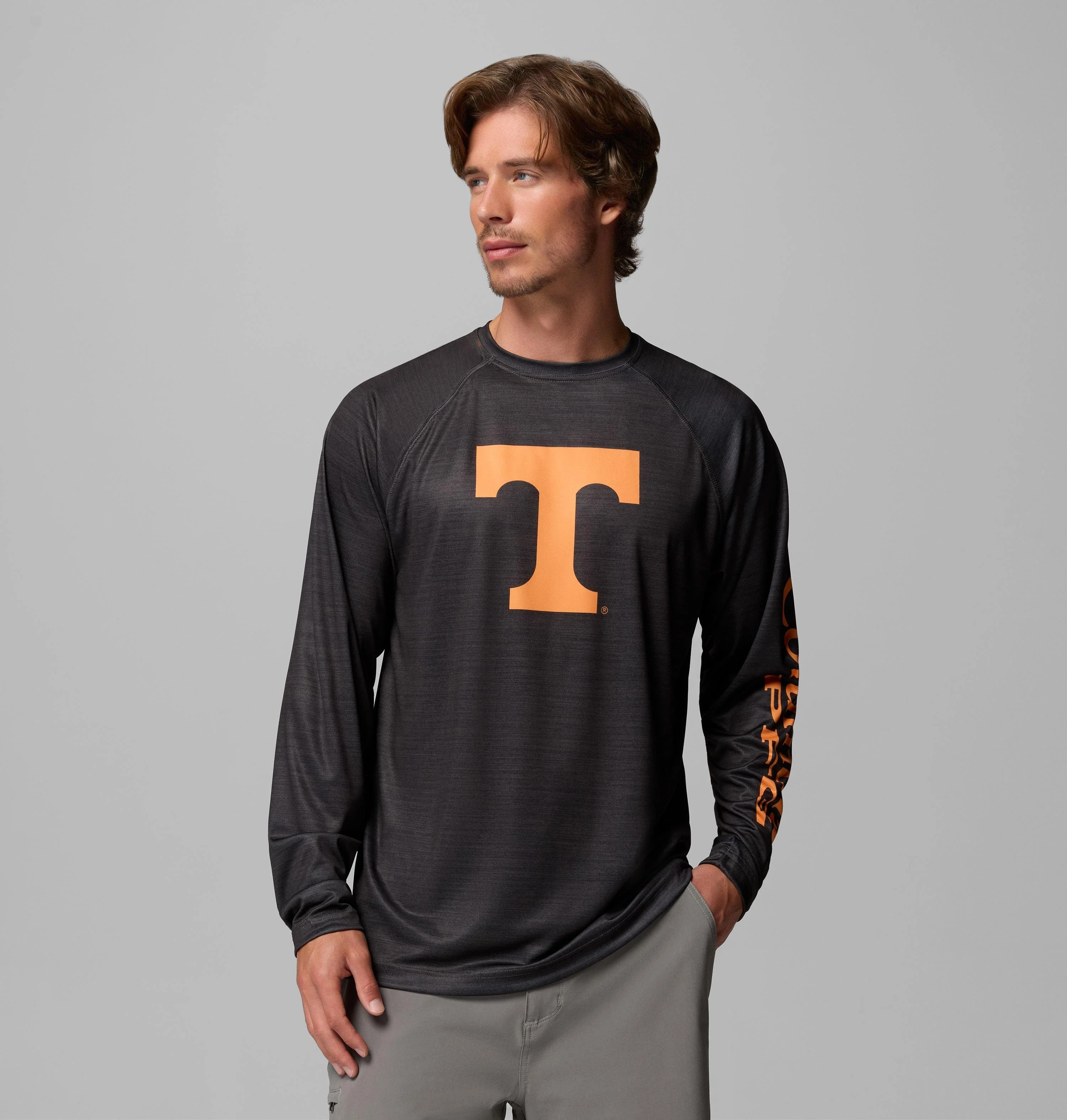 Men's Collegiate PFG Terminal Tackle Heather Long Sleeve Shirt - Tennessee - 1