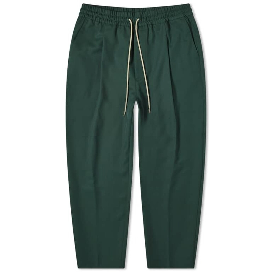 Drole De Monsieur Men's Green Cropped Pleat Trousers - 5