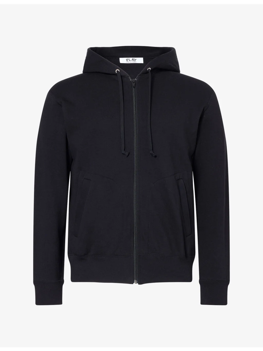 Zip-Up Heart-Motif Back Jersey Hoody - 1