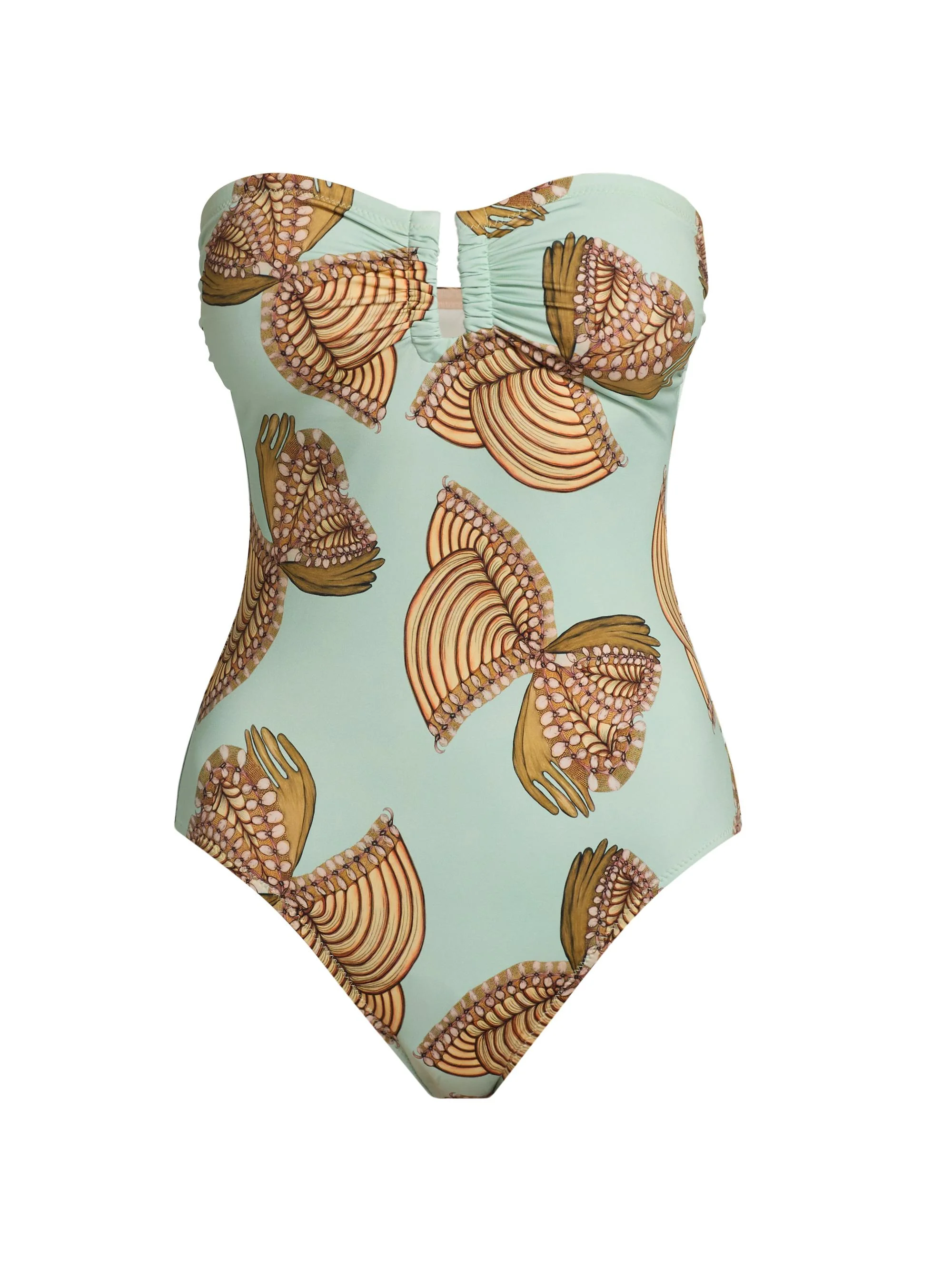 Women's Montery Strapless One-Piece Swimsuit - Water Blossoms - 1