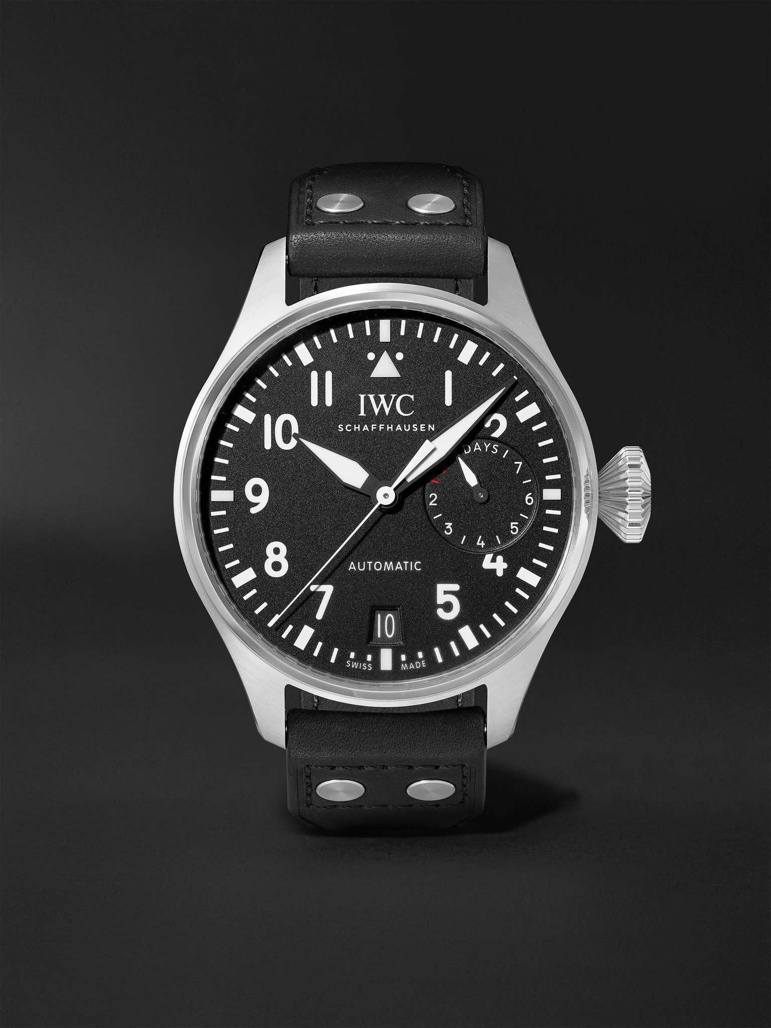 Big Pilot's Automatic 46.2mm Stainless Steel and Leather Watch, Ref. No. IW501001 - 1