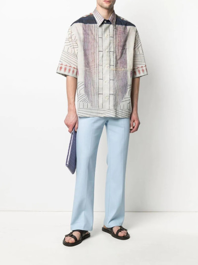 Lemaire stripe-detail short-sleeve shirt outlook