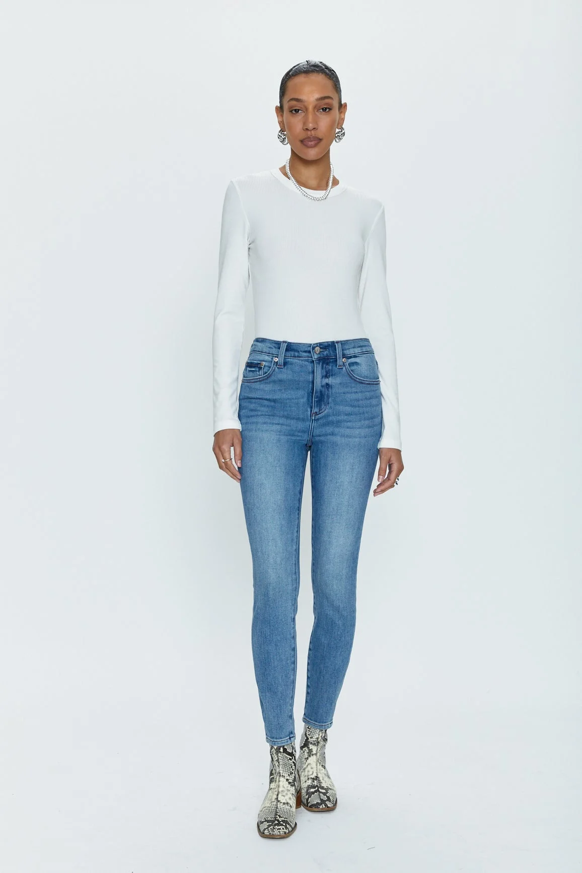 ALINE HIGH RISE SKINNY JEAN - LINDEN - 1