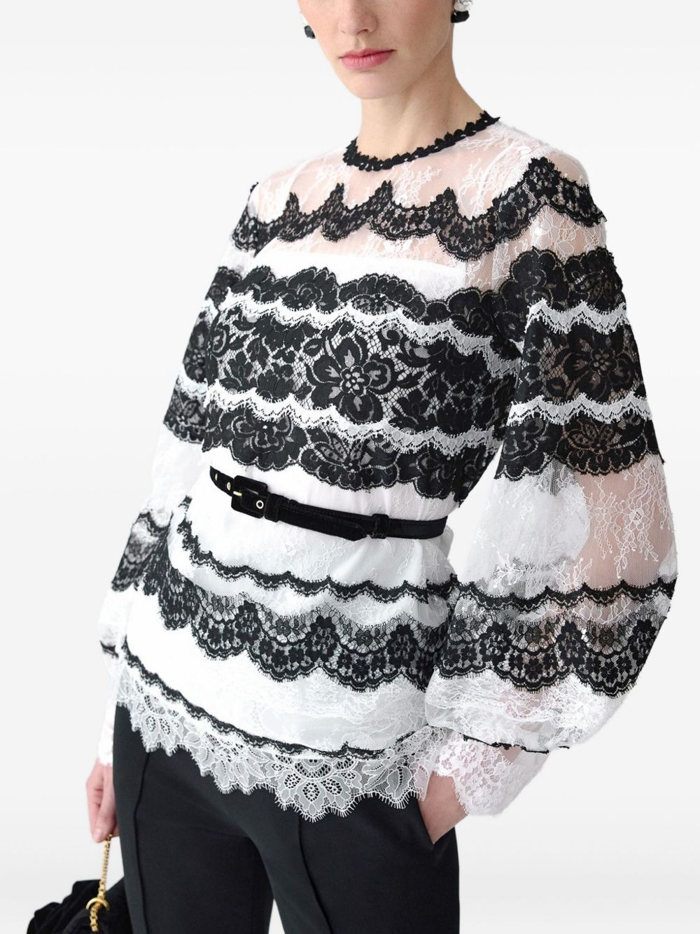 lace-embellished top - 4