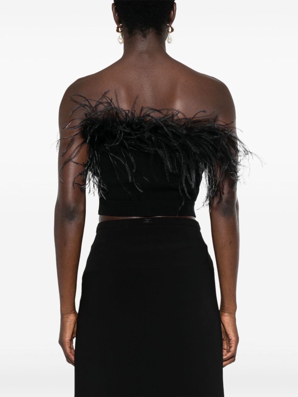 feather-trim mini skirt - 4