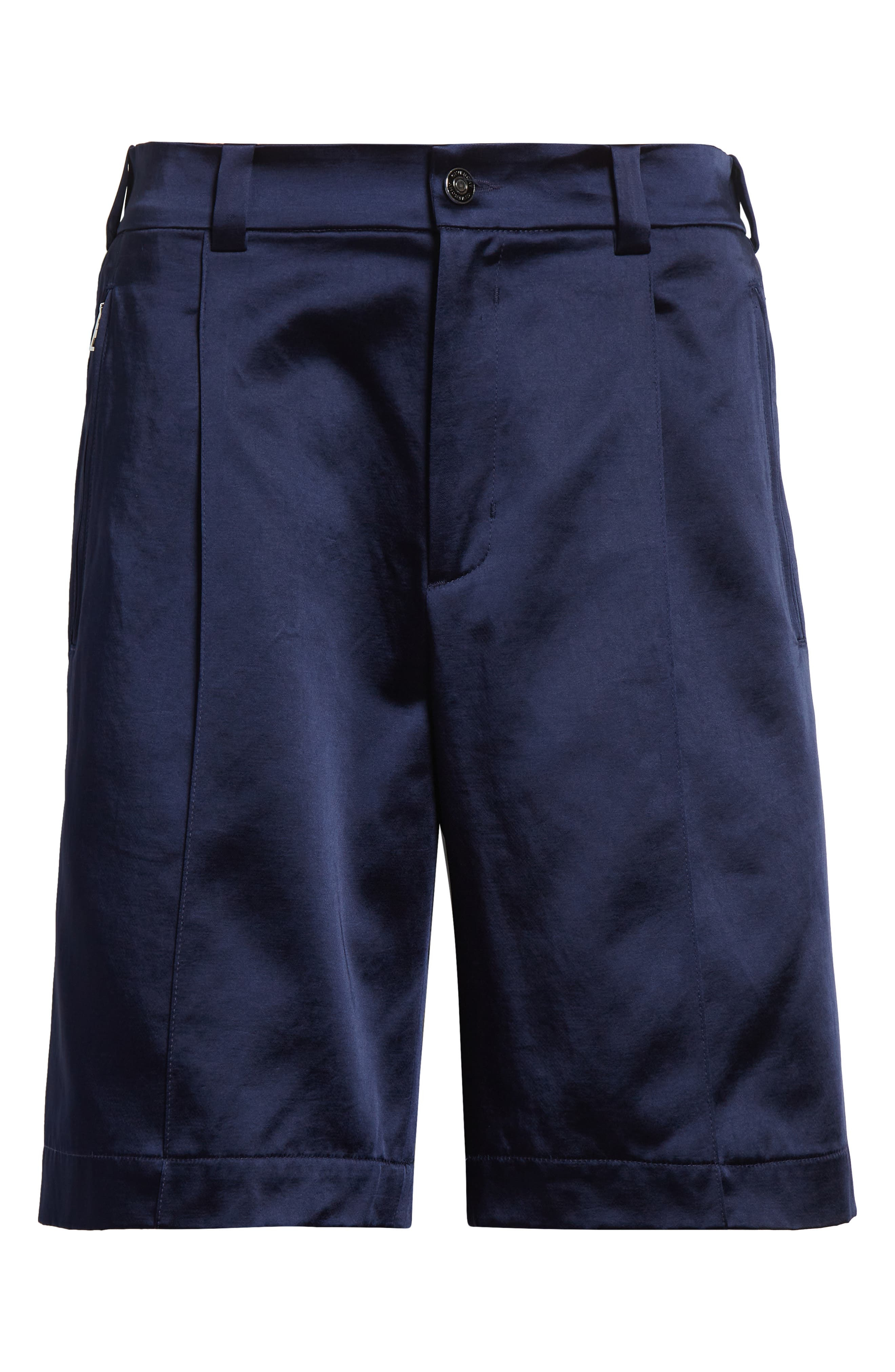 Givenchy Flat Front Satin Bermuda Shorts in Navy at Nordstrom - 6