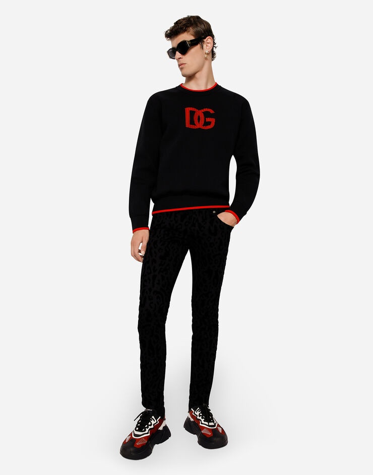 Jacquard round-neck sweater with DG logo - 1