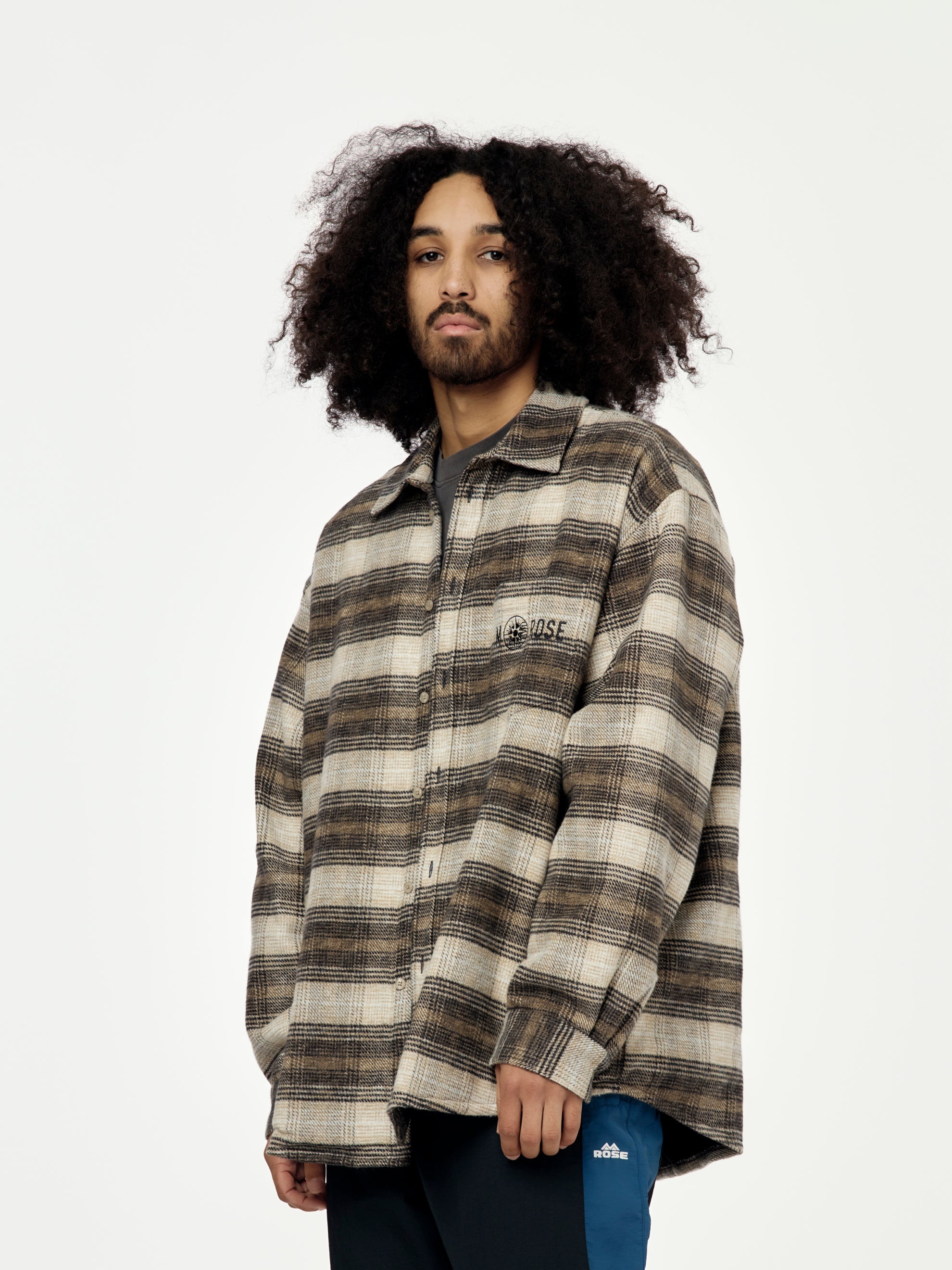 BROWN CHECK L/S OVERSHIRT - 2