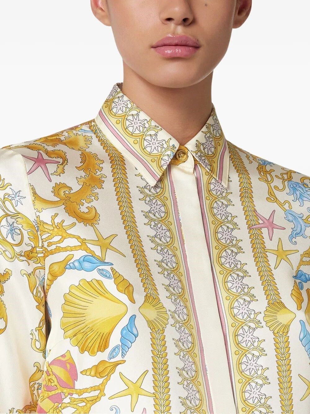 Formal Shirt `Underwater Barocco Foulard` On Silk Twill - 3