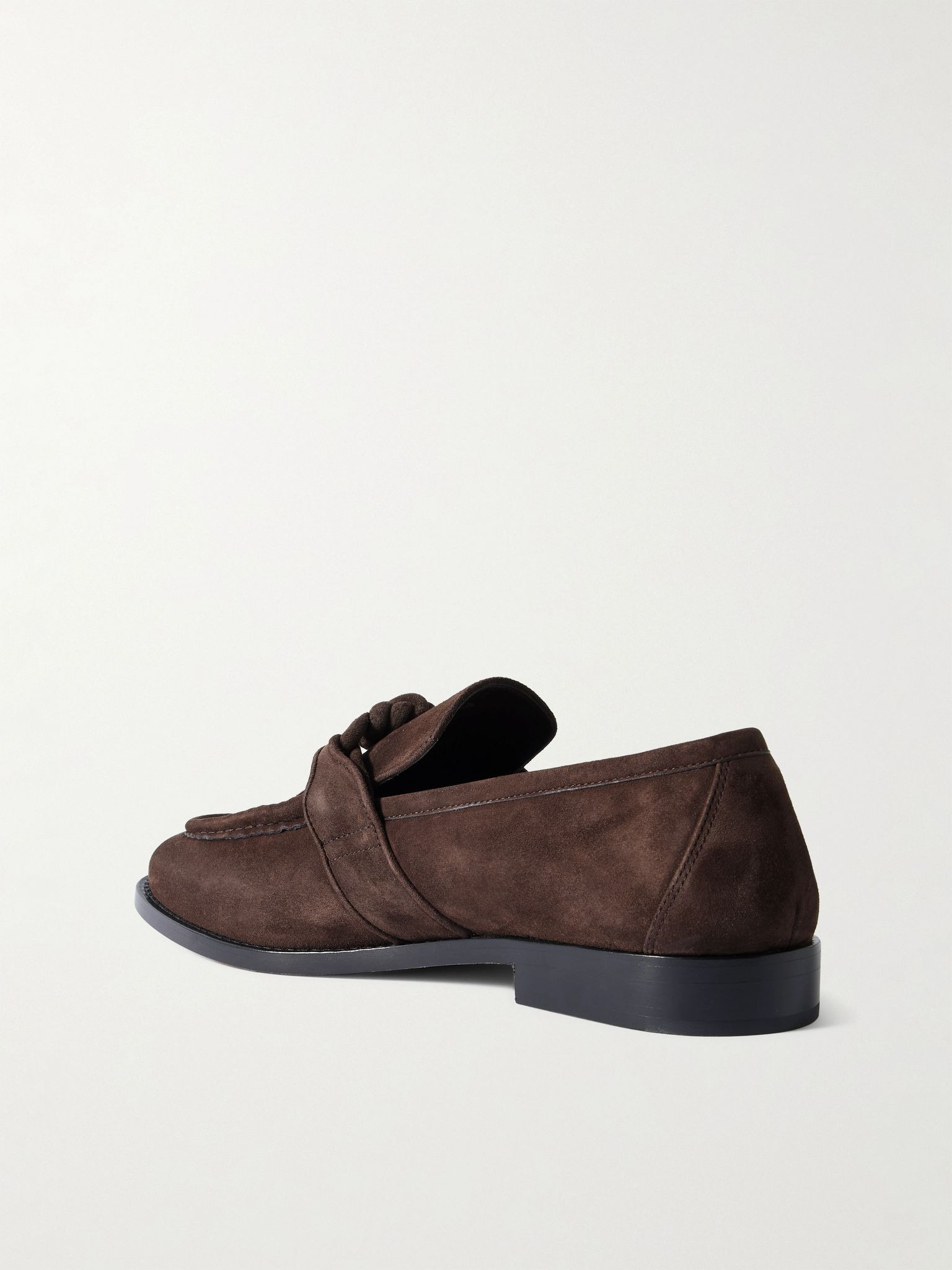 Astaire Knotted Suede Loafers Brown - 4