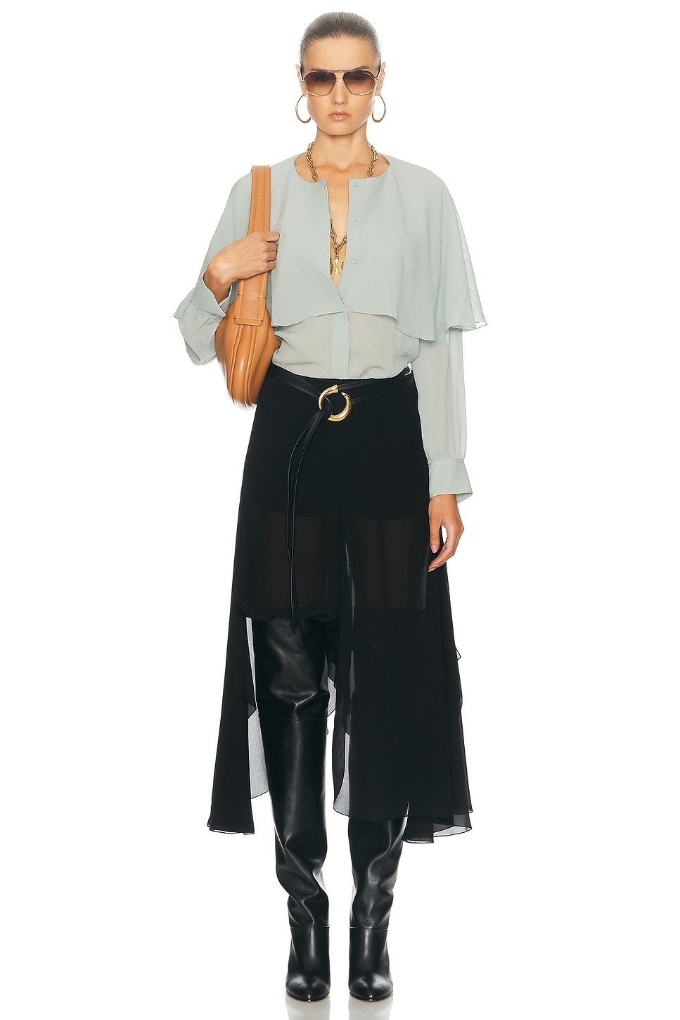 Chloé Silk Georgette Skirt Pant | forward | REVERSIBLE