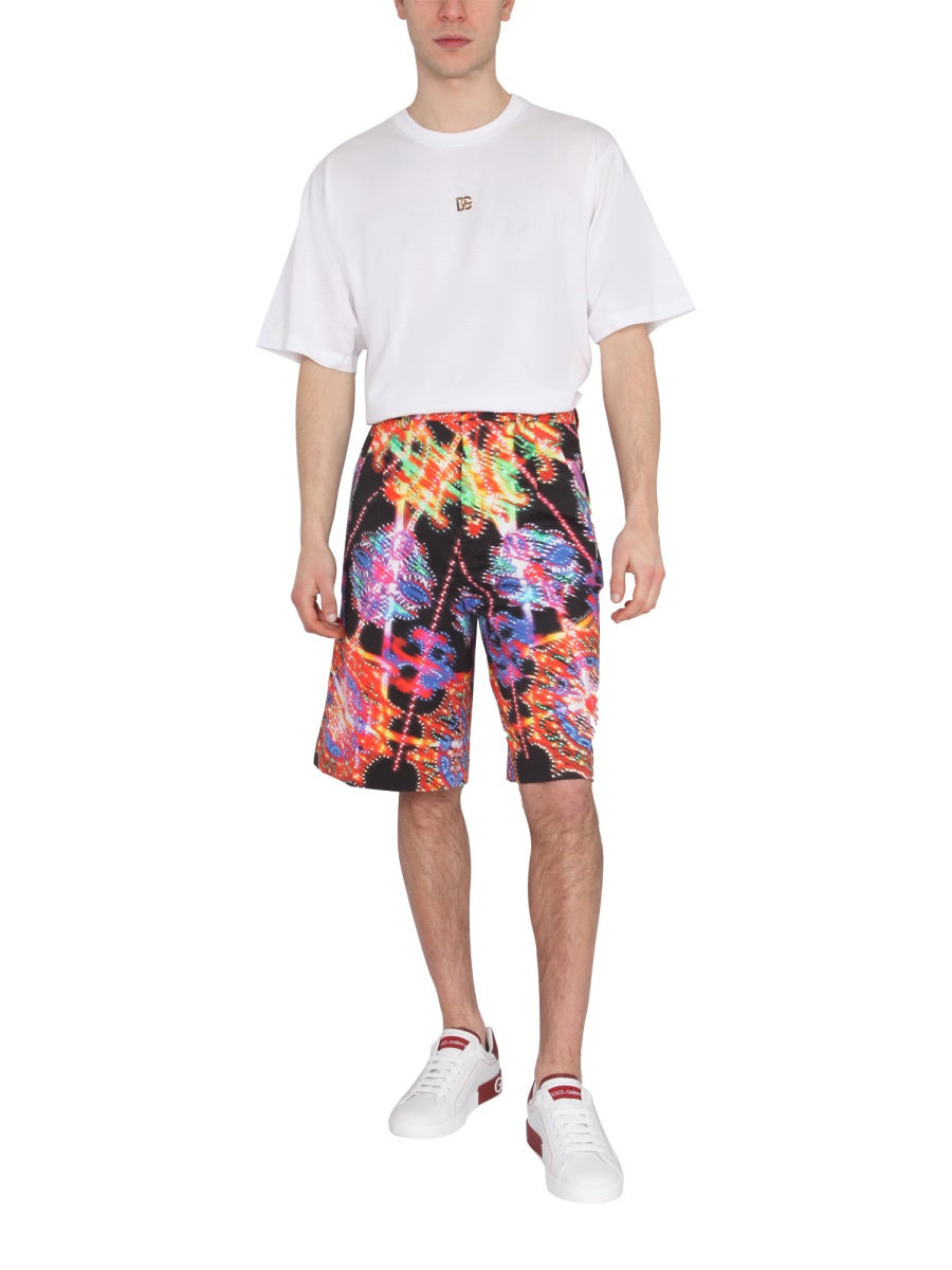 Dolce & Gabbana Men Bermuda With Luminary Print - 2