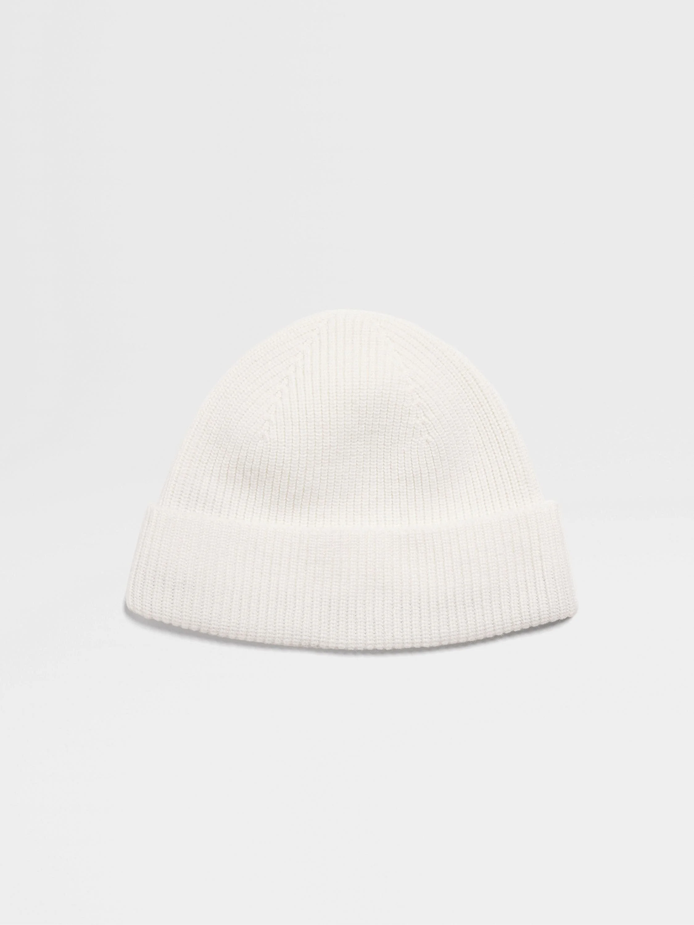 WHITE OASI CASHMERE BEANIE - 1