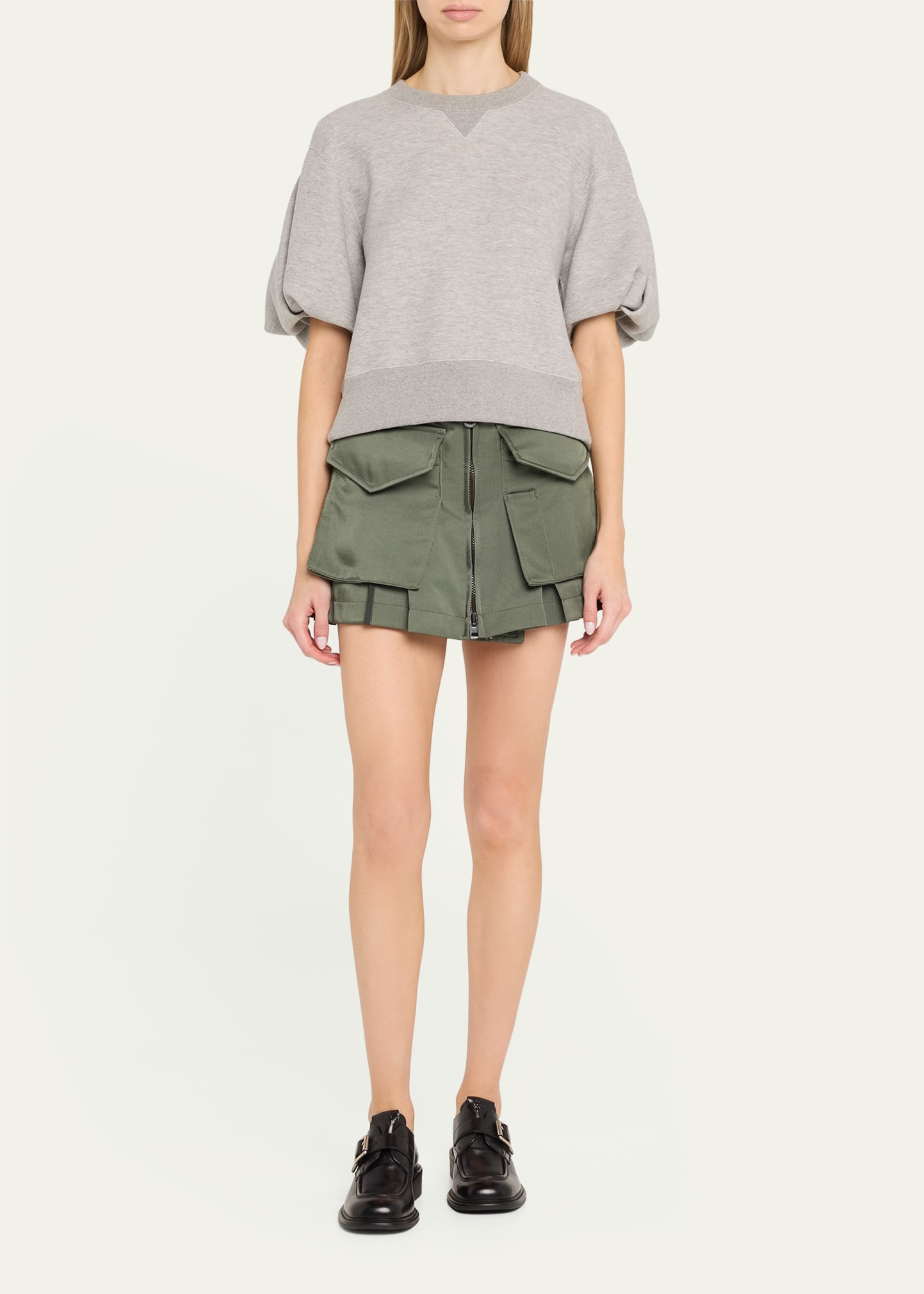 Spiewak Nylon Cargo Pocket Zip Front Mini Skirt - 2