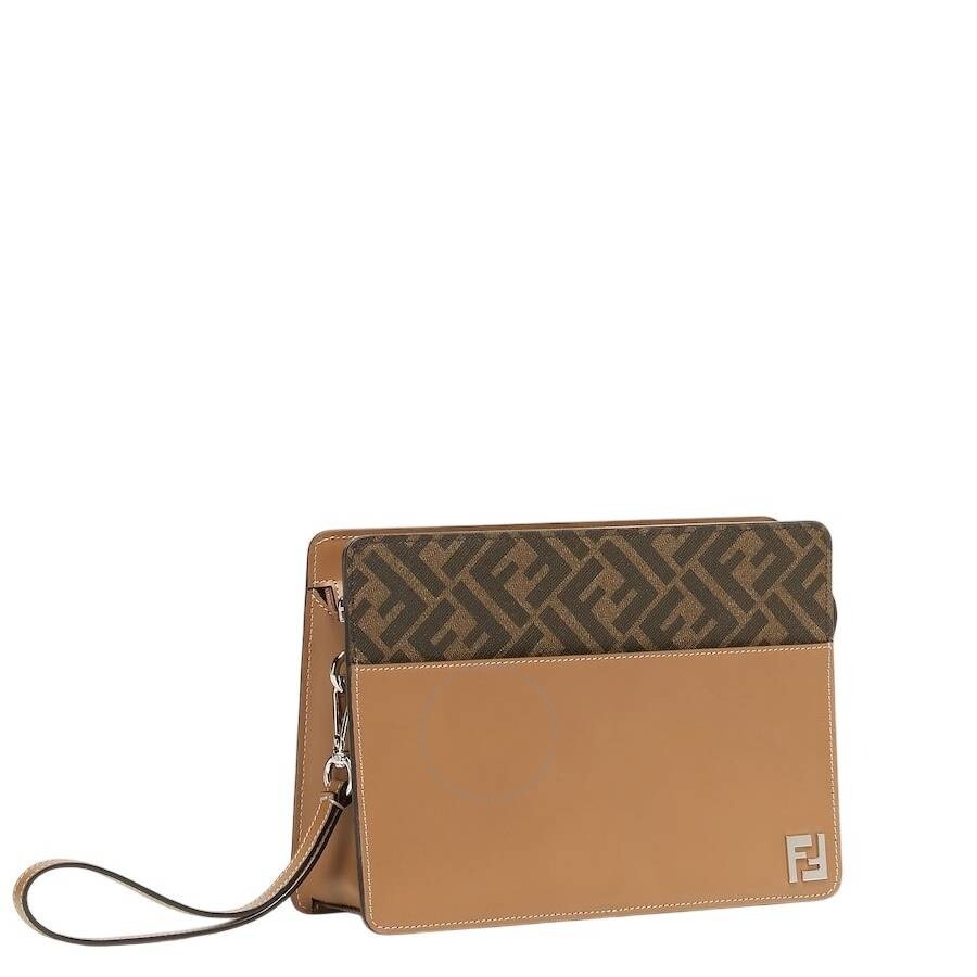 Fendi Squared Logo Applique Standing Clutch - 2