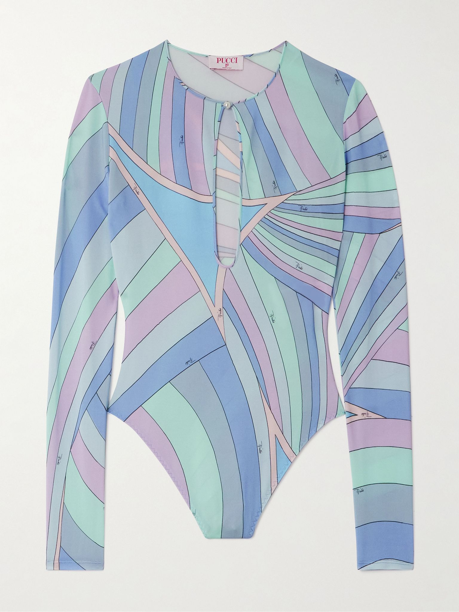 Printed jersey bodysuit Blue - 1