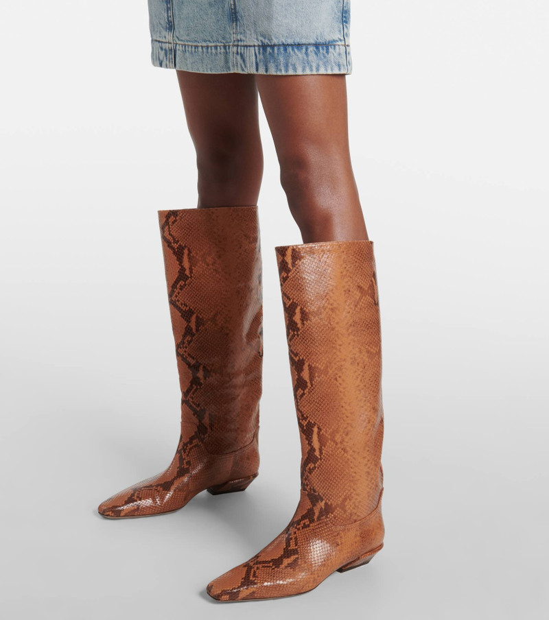 Bettina snake-effect leather knee-high boots 4