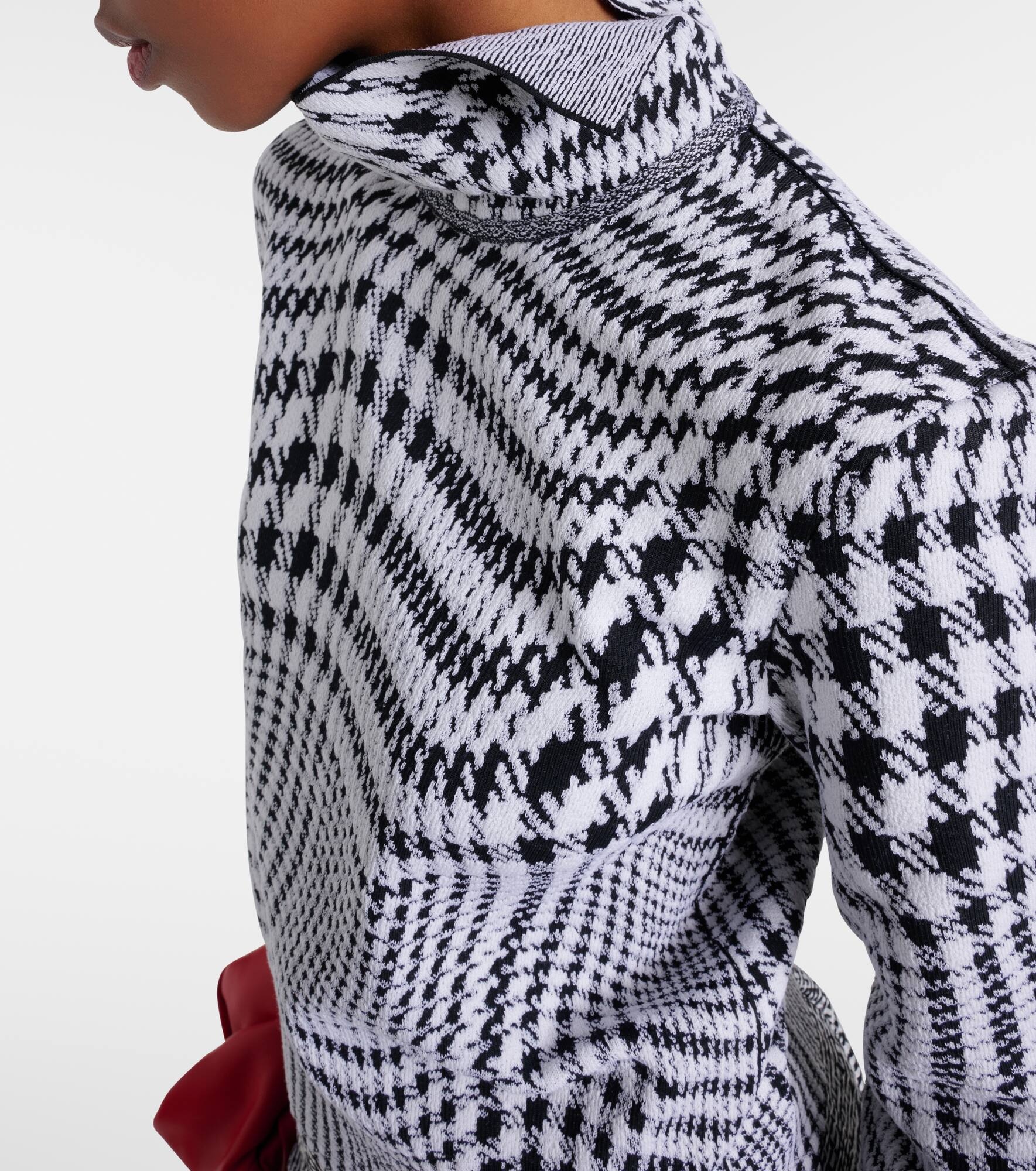 Houndstooth wool-blend turtleneck sweater - 6