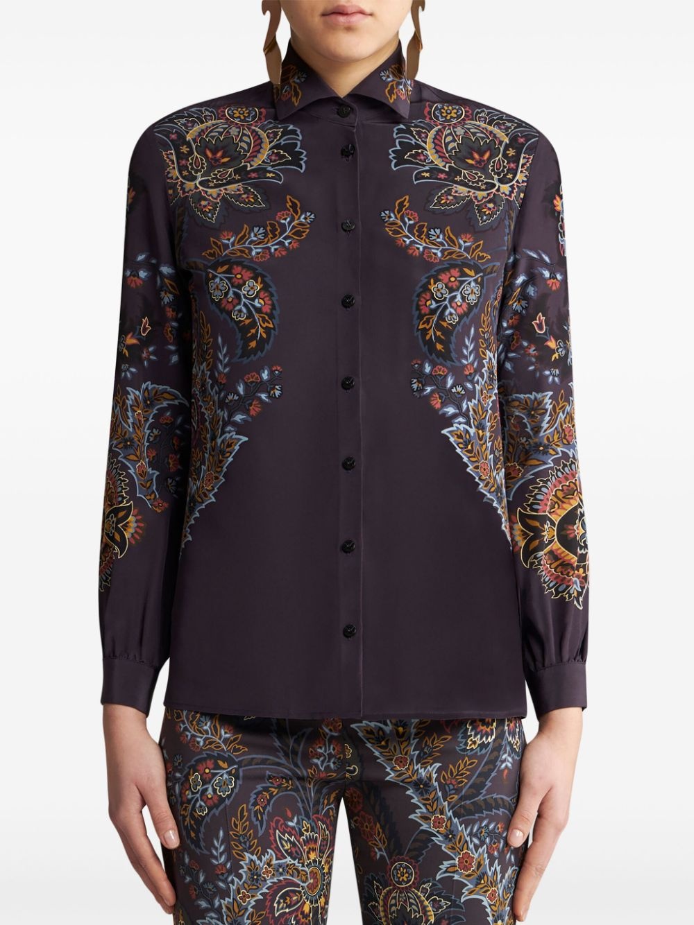 paisley-print silk shirt - 3