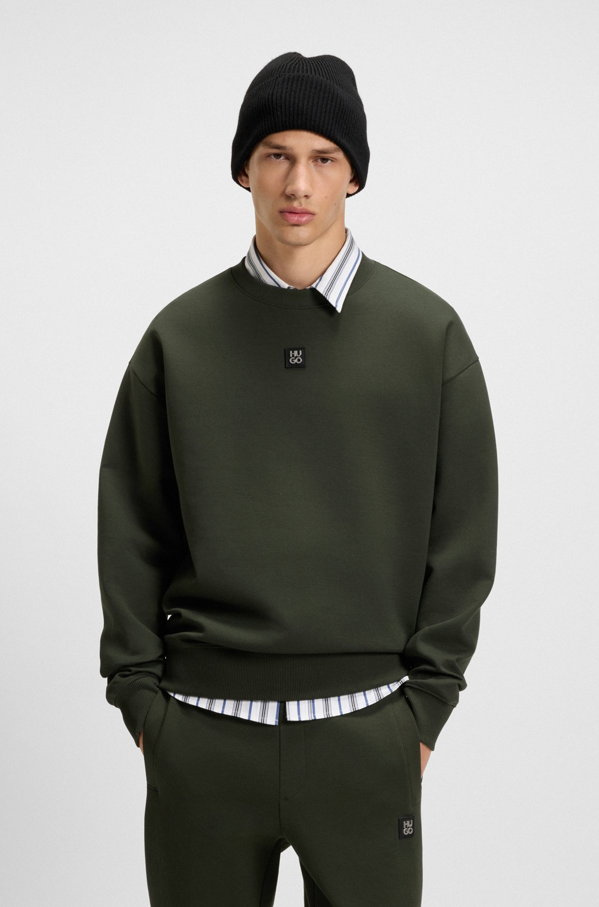 SWEATSHIRT WITH STACKED-LOGO BADGE - 2