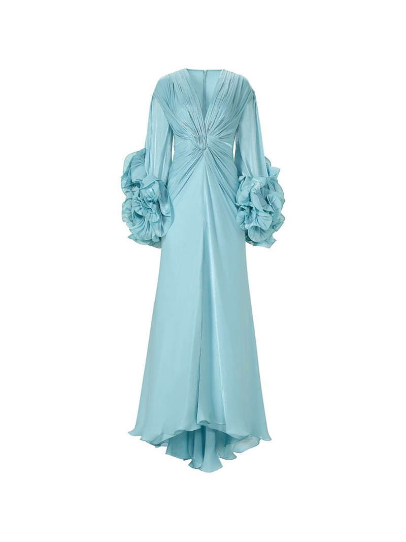 Dulcie ruffle-sleeve georgette maxi dress 1