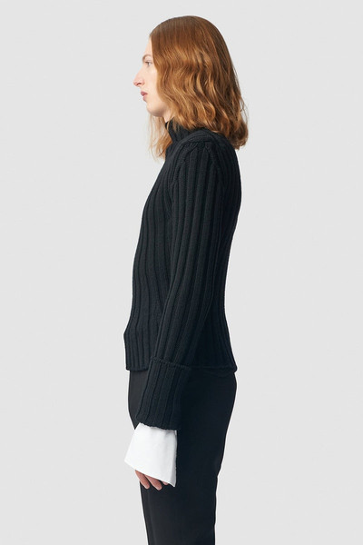 Ann Demeulemeester Warre Cropped Rib Darted High Neck Sweater outlook